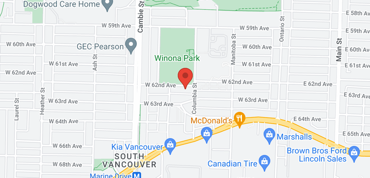 map of 334 W 62ND AVENUE